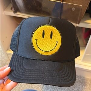 REVOLVE Black and Yellow Smiley Face Hat